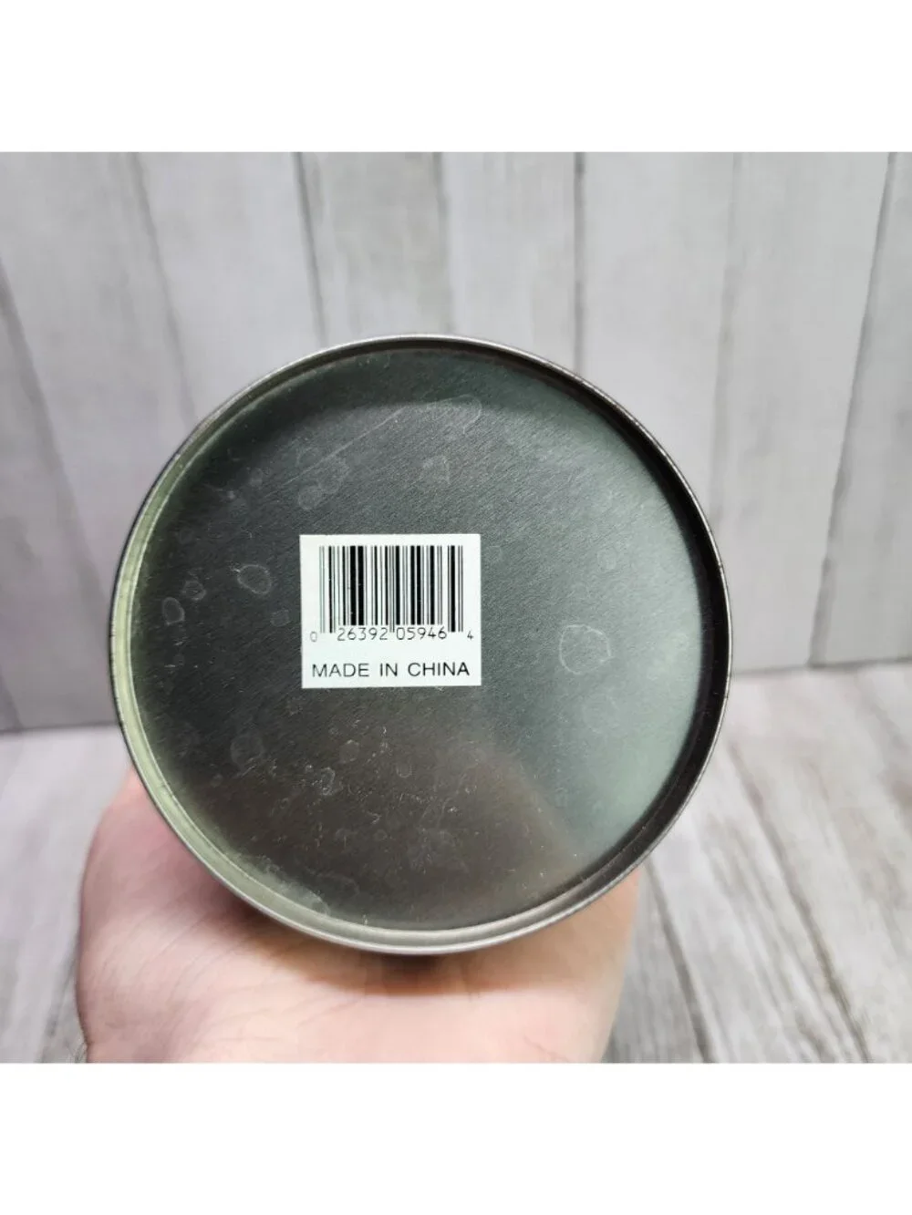 Vintage Christmas Holiday Nesting Tin Container Metal Storage Round 5'' Tall